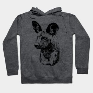 Wild Dog on Alert for Dog Lovers Hoodie